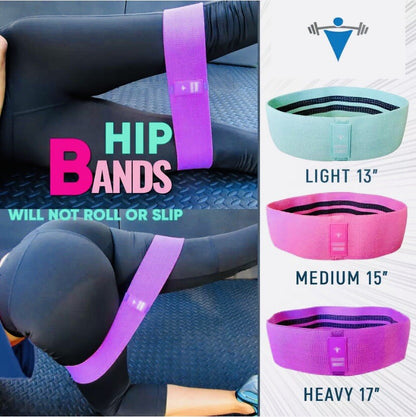 Cloth Fabric Resistance Hip Booty Bands Loop Exercise Workout Fitness Gym Band