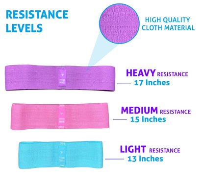 Cloth Fabric Resistance Hip Booty Bands Loop Exercise Workout Fitness Gym Band