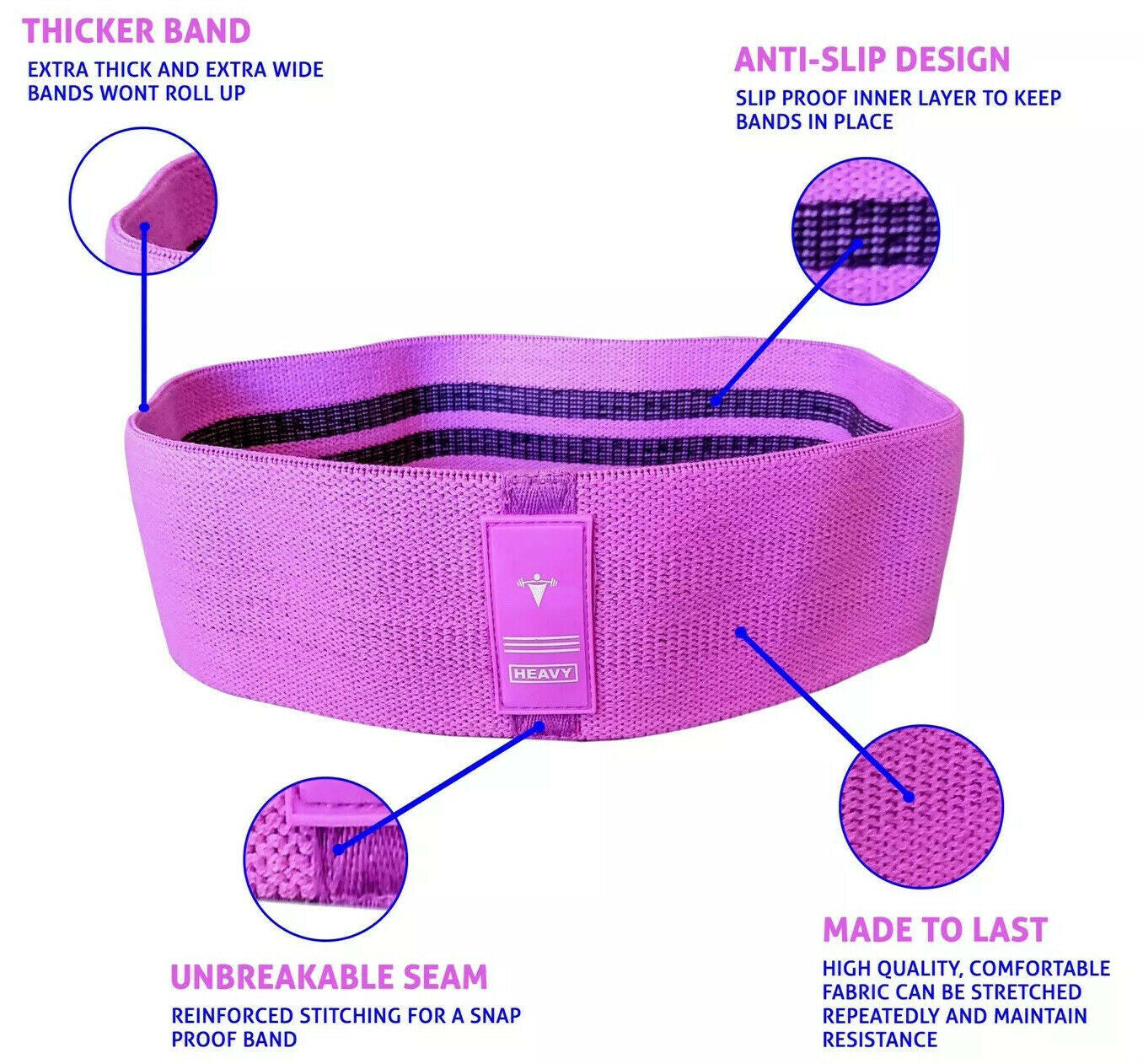 Cloth Fabric Resistance Hip Booty Bands Loop Exercise Workout Fitness Gym Band
