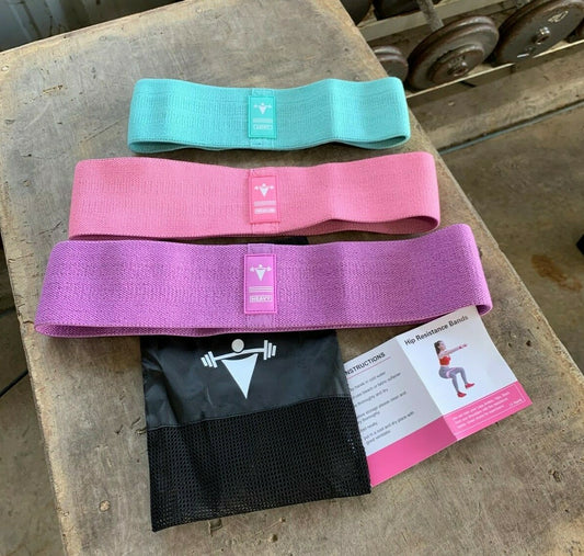 Cloth Fabric Resistance Hip Booty Bands Loop Exercise Workout Fitness Gym Band